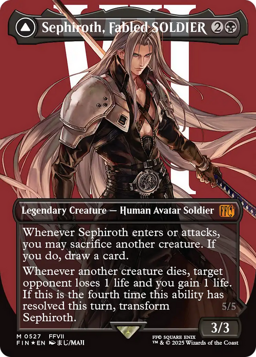 Sephiroth, Fabled SOLDIER (Borderless) (Surge Foil) (FIN-527) - FINAL FANTASY Foil