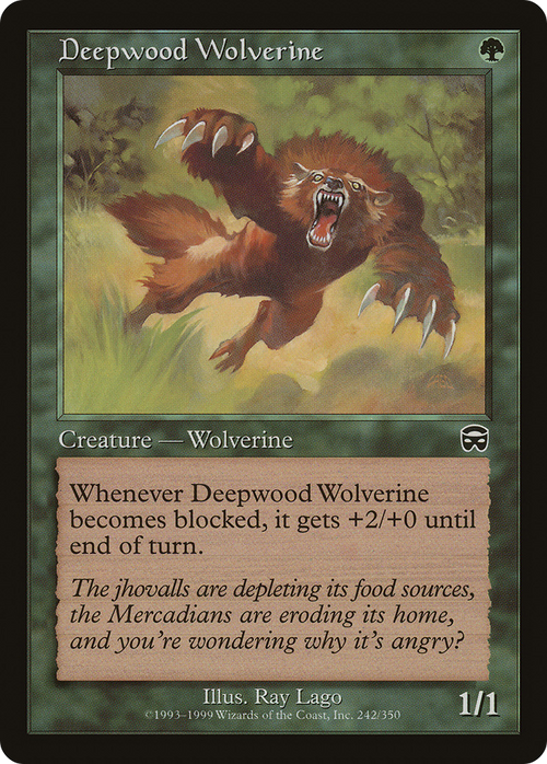 Deepwood Wolverine (MMQ-242) - Mercadian Masques Foil
