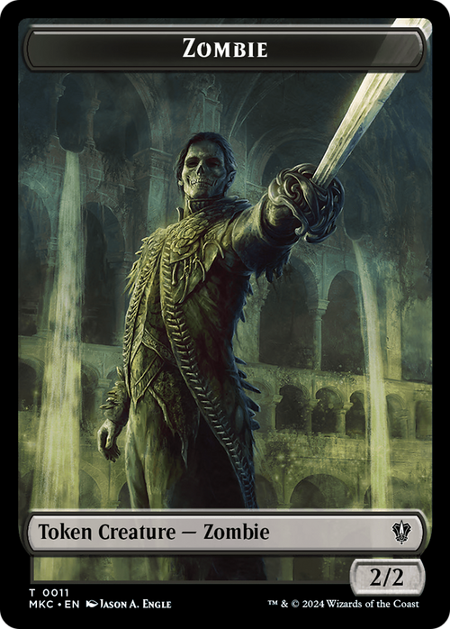 Zombie (TMKC-011) - Murders at Karlov Manor Commander Tokens