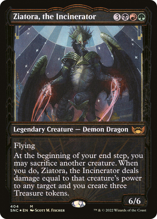 Ziatora, the Incinerator (Gilded Foil) (SNC-404) - Streets of New Capenna: (Showcase) Foil