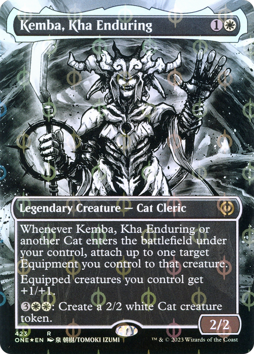 Kemba, Kha Enduring (Borderless) (Step-and-Compleat Foil) (ONE-423) - Phyrexia: All Will Be One: (Showcase) Foil