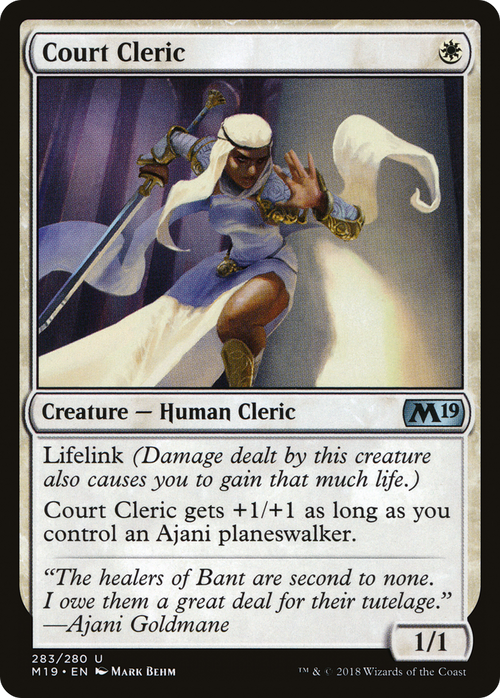 Court Cleric (M19-283) - Core Set 2019
