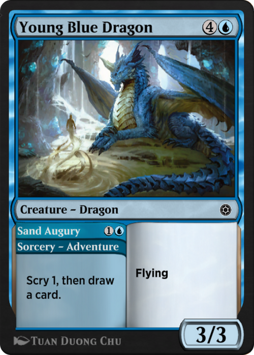 Young Blue Dragon // Sand Augury (HBG-138) - Alchemy Horizons: Baldur's Gate
