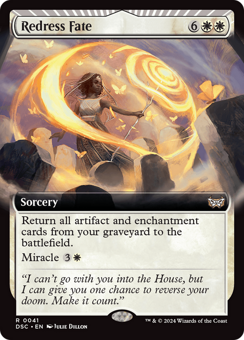 Redress Fate (Extended Art) (DSC-041) - Duskmourn: House of Horror Commander: (Extended Art, miracle)