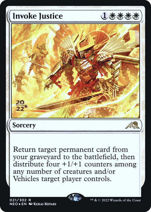 Invoke Justice (PRE-021) - Kamigawa: Neon Dynasty Promos Foil