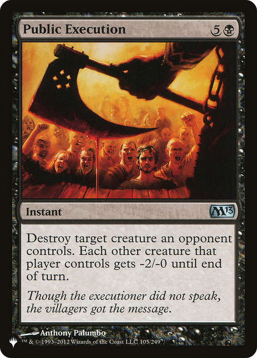 Public Execution (LIST-M13-105) - The List