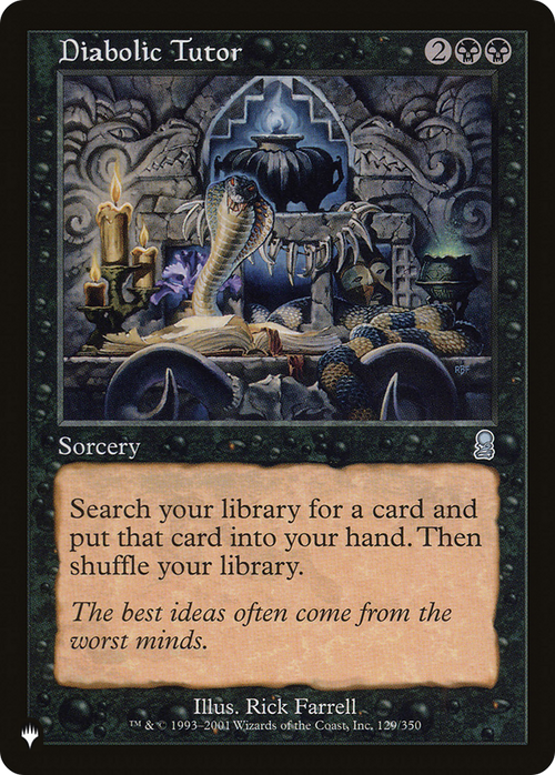 Diabolic Tutor (LIST-129/350) - The List