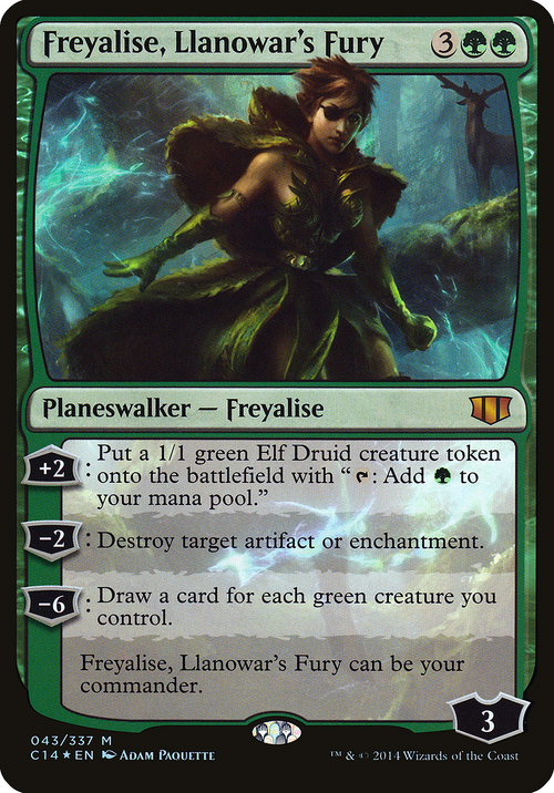 Freyalise, Llanowar's Fury (Commander 2014) (OVER-043) - Commander 2014 Oversized Foil