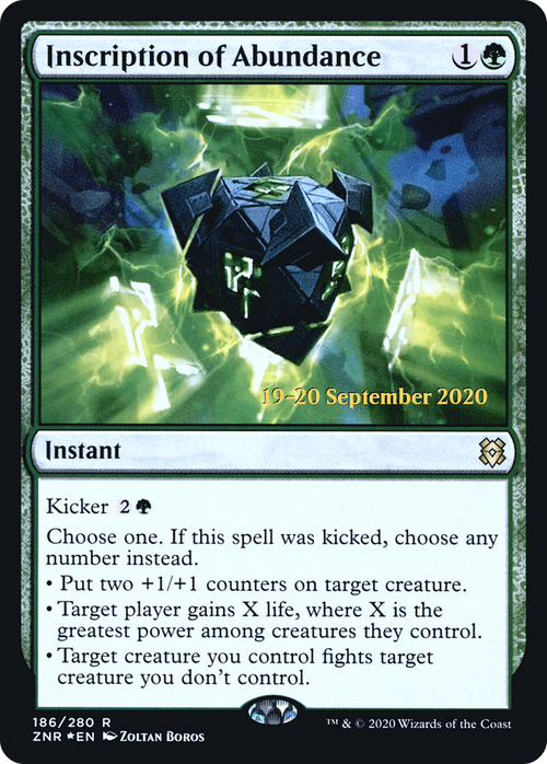 Inscription of Abundance (PRE-186S) - Zendikar Rising Promos Foil