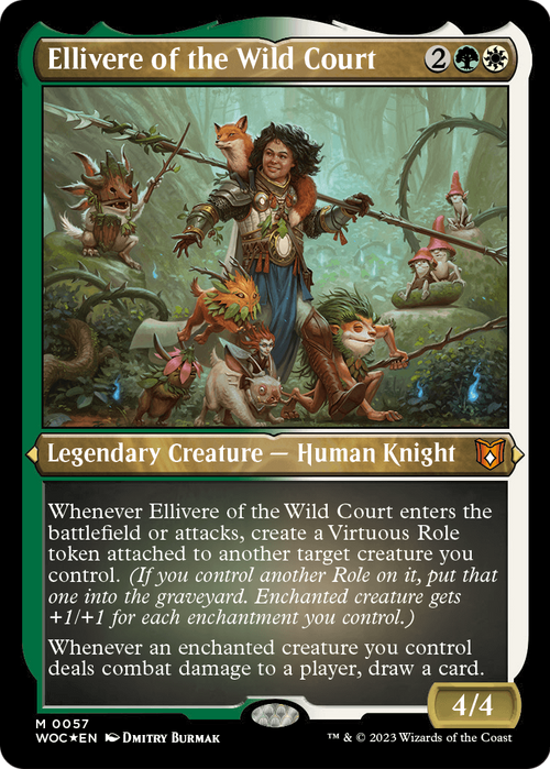 Ellivere of the Wild Court (Display Commander) - Thick Stock (WOC-057) - Wilds of Eldraine Commander Foil