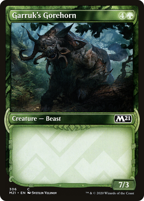 Garruk's Gorehorn (Showcase) (M21-306) - Core Set 2021: (Showcase) Foil