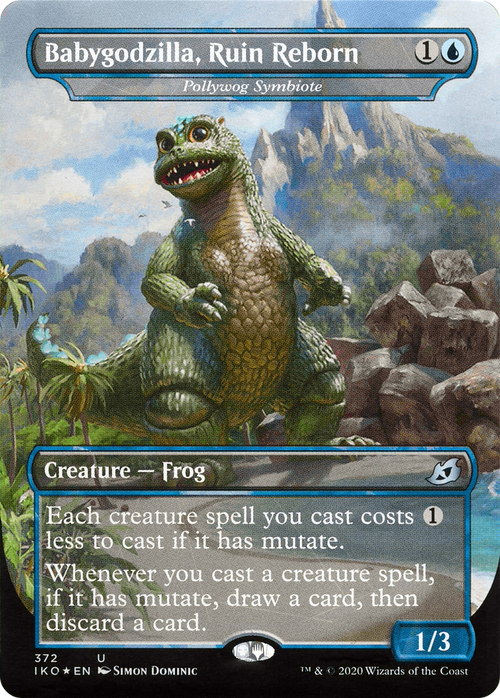 Babygodzilla, Ruin Reborn - Pollywog Symbiote (IKO-372) - Ikoria: Lair of Behemoths / Babygodzilla, Ruin Reborn (Borderless) Foil