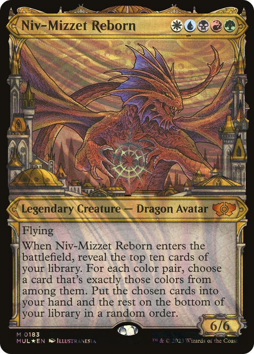 Niv-Mizzet Reborn (Halo Foil) (MUL-183) - Multiverse Legends: (Showcase) Foil
