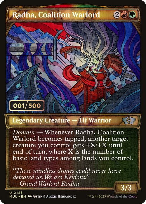 Radha, Coalition Warlord (Serial Numbered) (MUL-185) - Multiverse Legends: (Showcase) Foil