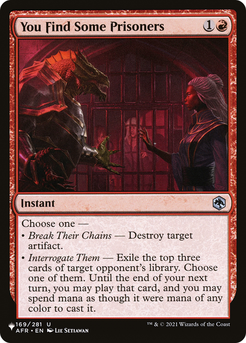 You Find Some Prisoners (LIST-AFR-169) - The List