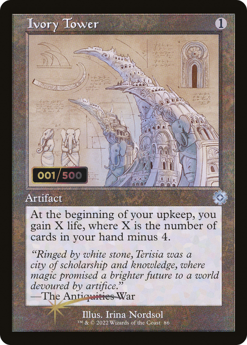 Ivory Tower (Schematic) (Serial Numbered) (BRR-086) - The Brothers' War Retro Artifacts Foil