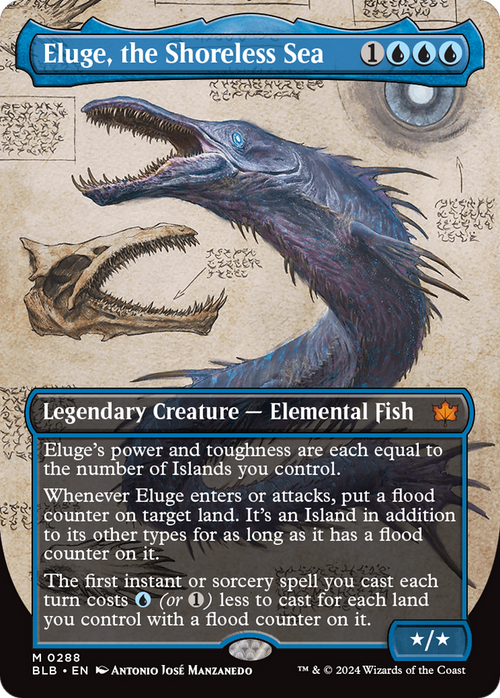Eluge, the Shoreless Sea (Borderless) (BLB-288) - Bloomburrow: (Showcase)