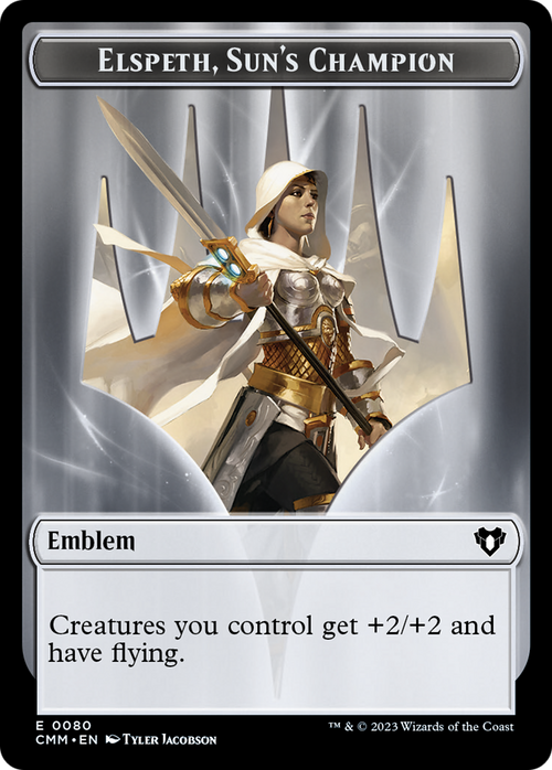 Elspeth, Sun's Champion Emblem (TCMM-080) - Commander Masters Tokens