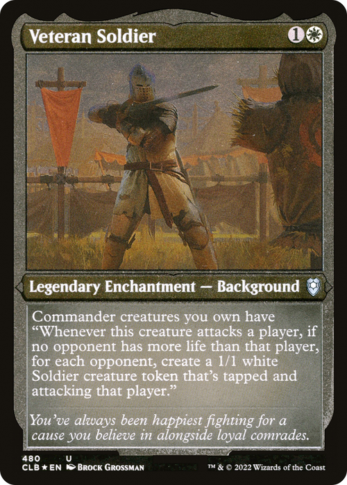 Veteran Soldier (Foil Etched) (CLB-480) - Commander Legends: Battle for Baldur's Gate Foil