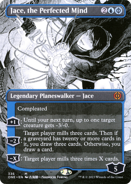 Jace, the Perfected Mind (Borderless) (ONE-336) - Phyrexia: All Will Be One: (Showcase) Foil