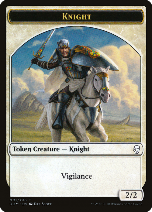 Knight Token (001) (DOM-001) - Dominaria Tokens