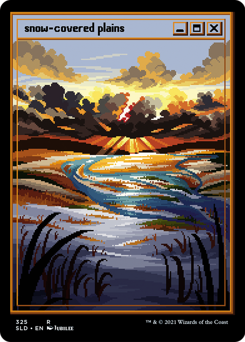 Snow-Covered Plains (PixelSnowLands.jpg) (SLD-325) - Secret Lair Drop Etched Foil