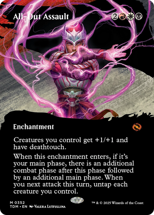 All-Out Assault (Borderless) (TDM-352) - Tarkir: Dragonstorm: (Showcase, enchantment) Foil