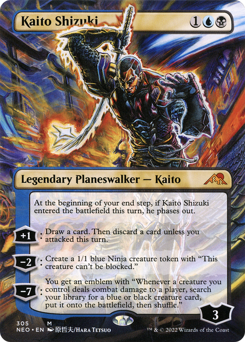 Kaito Shizuki (Borderless) (NEO-305) - Kamigawa: Neon Dynasty Foil