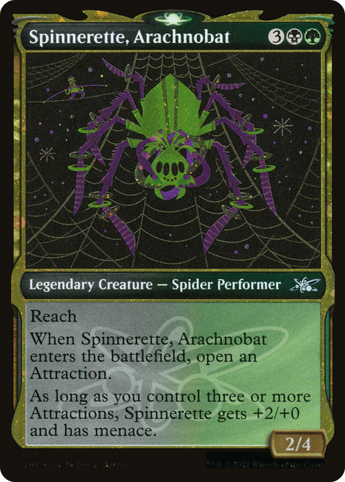 Spinnerette, Arachnobat (Showcase) (Galaxy Foil) (UNF-522) - Unfinity: (Showcase) Foil