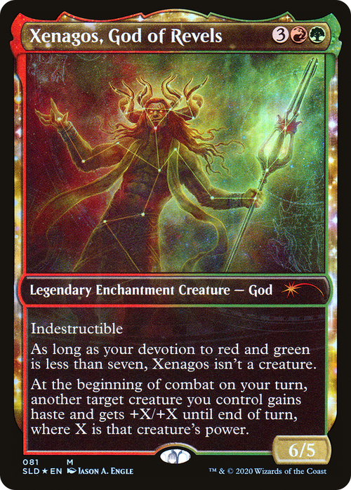 Xenagos, God of Revels (SLD-081) - Secret Lair Drop: (enchantment, Showcase) Foil