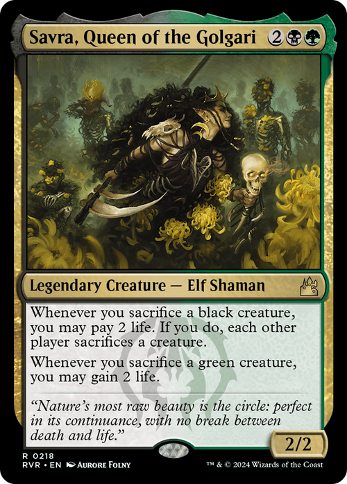 Savra, Queen of the Golgari (RVR-218) - Ravnica Remastered Foil