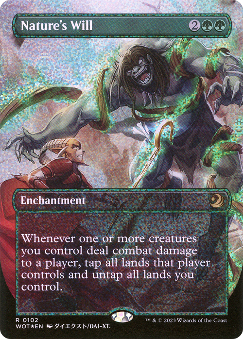 Nature's Will (Anime Borderless) (Confetti Foil) (WOT-102) - Wilds of Eldraine: Enchanting Tales Foil