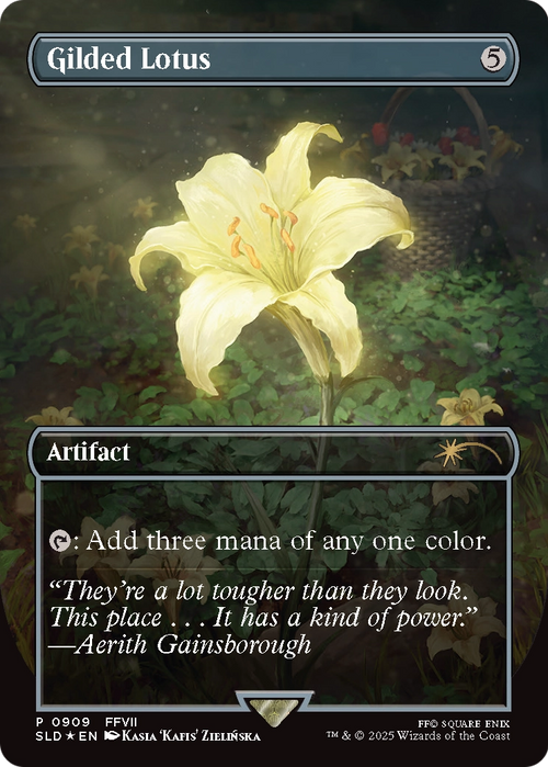 Gilded Lotus (Rainbow Foil) (909) (SLD-909) - Secret Lair Drop Series (Borderless) Foil