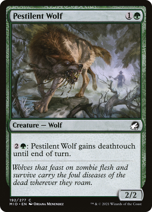 Pestilent Wolf (MID-192) - Innistrad: Midnight Hunt Foil