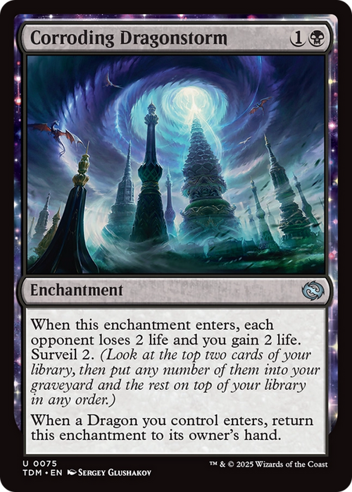 Corroding Dragonstorm (TDM-075) - Tarkir: Dragonstorm: (enchantment) Foil