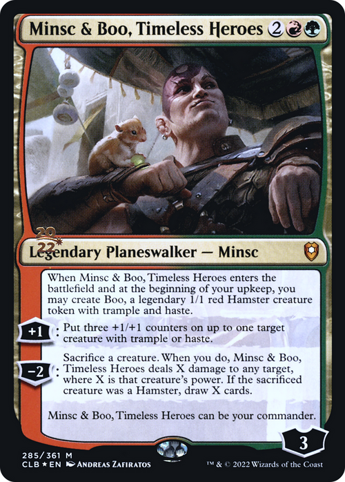 Minsc & Boo, Timeless Heroes (PRE-285) - Battle for Baldur's Gate Promos Foil