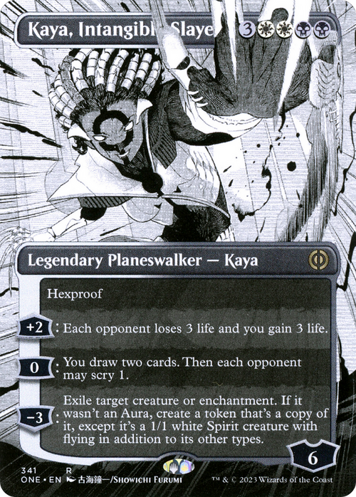 Kaya, Intangible Slayer (Borderless) (ONE-341) - Phyrexia: All Will Be One: (Showcase) Foil