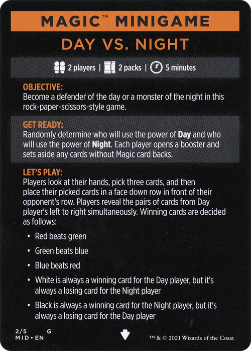 Day Vs. Night // Day vs. Night (cont'd) (MMID-002) - Innistrad: Midnight Hunt Minigames