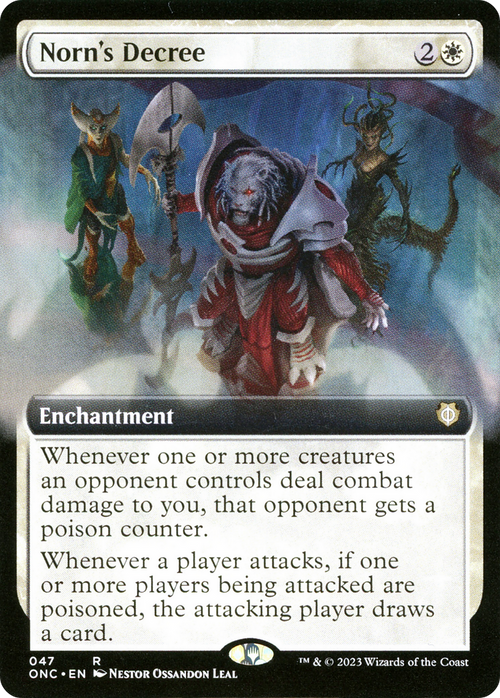 Norn's Decree (Extended Art) (ONC-047) - Phyrexia: All Will Be One Commander: (Extended Art)