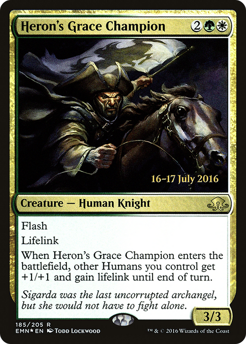 Heron's Grace Champion (PRE-185S) - Eldritch Moon Promos Foil