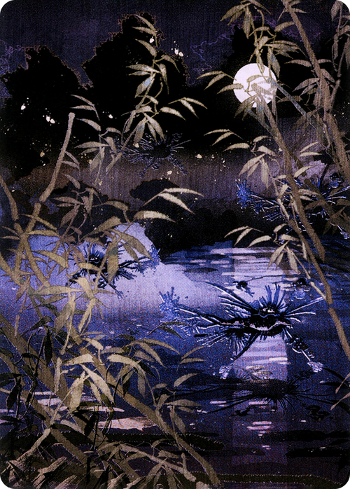 Swamp // Swamp (ANEO-081) - Neon Dynasty Art Series (Borderless) Foil