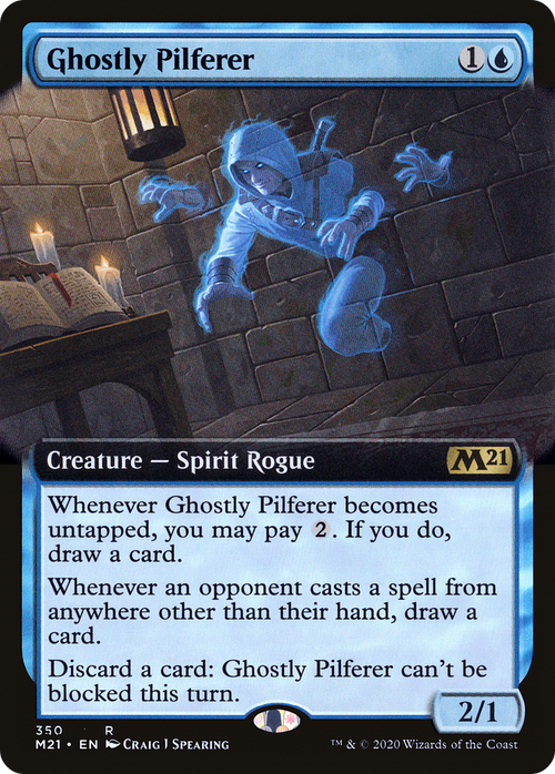 Ghostly Pilferer (Extended Art) (M21-350) - Core Set 2021: (Extended Art) Foil