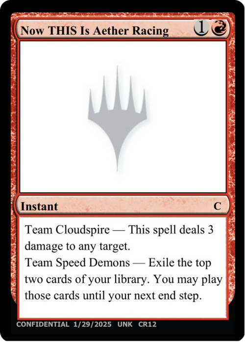 Now THIS Is Aether Racing (UNK-CR12A) - Un-Known Event Playtest Cards