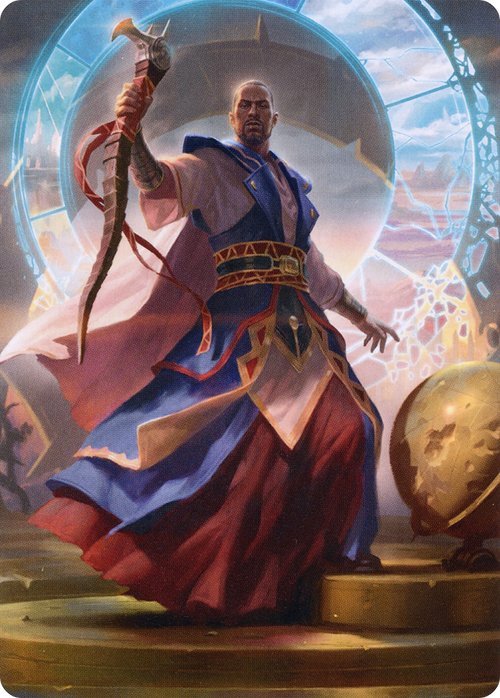 Teferi, Who Slows the Sunset // Teferi, Who Slows the Sunset (AMID-010) - Midnight Hunt Art Series (Borderless) Foil