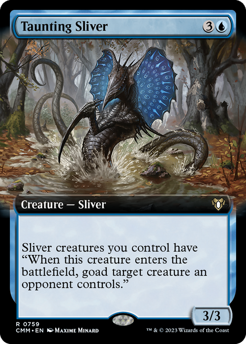 Taunting Sliver (Extended Art) (CMM-759) - Commander Masters: (Extended Art)
