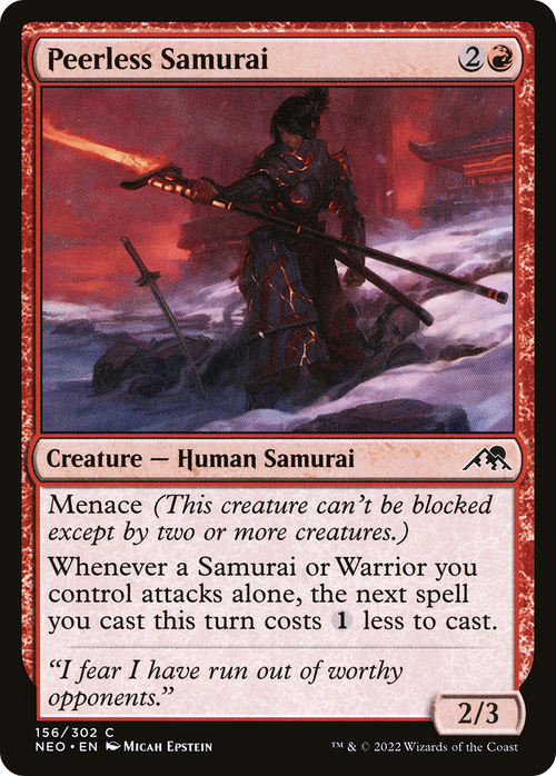 Peerless Samurai (NEO-156) - Kamigawa: Neon Dynasty Foil