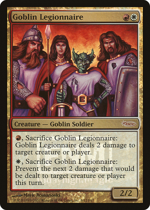 Goblin Legionnaire (FNM-) - Friday Night Magic 2007 Foil