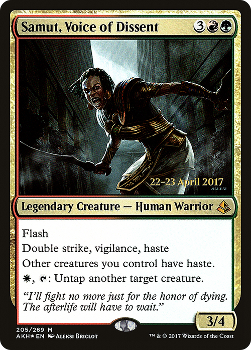 Samut, Voice of Dissent (PRE-205S) - Amonkhet Promos Foil