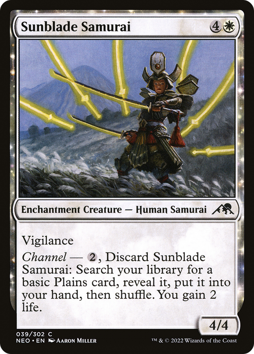Sunblade Samurai (NEO-039) - Kamigawa: Neon Dynasty: (enchantment) Foil