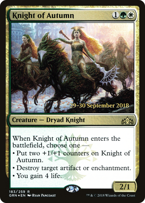 Knight of Autumn (PRE-183S) - Guilds of Ravnica Promos Foil